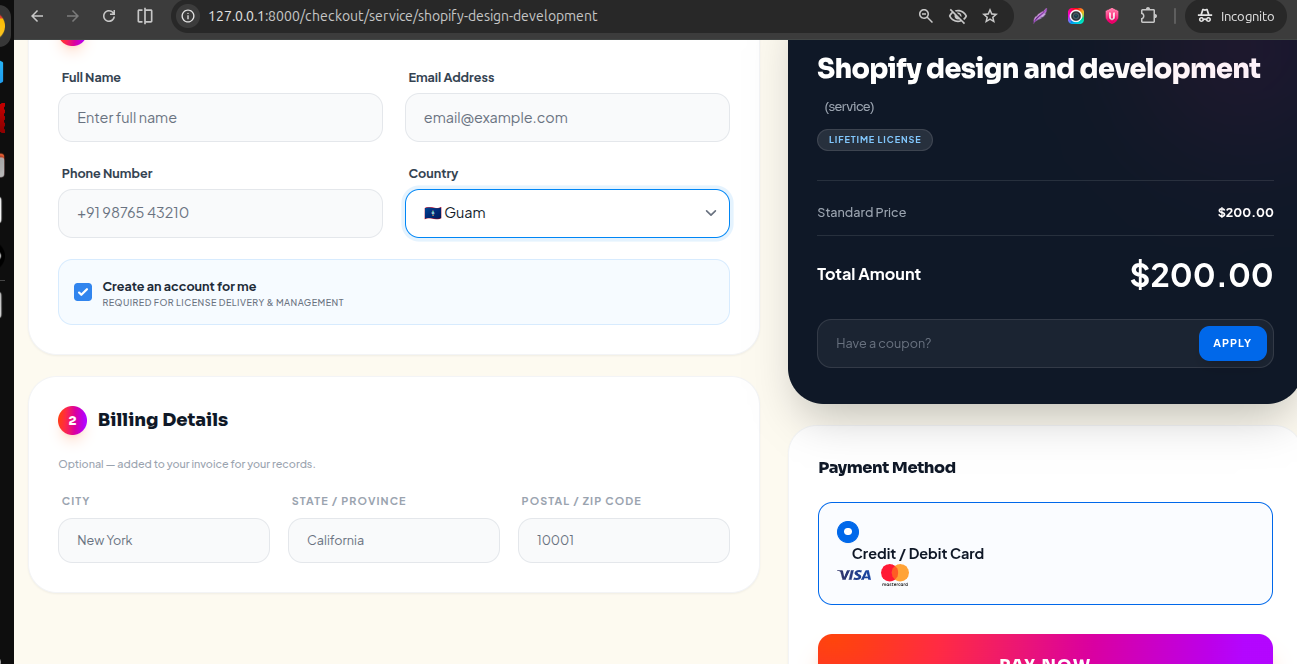 Shopify design and development — project 2